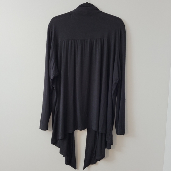 Black Cardigan Open Front Drape Wrap Size 2X - Picture 6 of 7